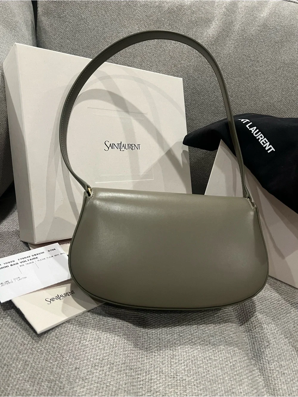 NEW SAINT LAURENT YSL Voltaire Mini Leather Shoulder Bag - “Strong Moss” Olive